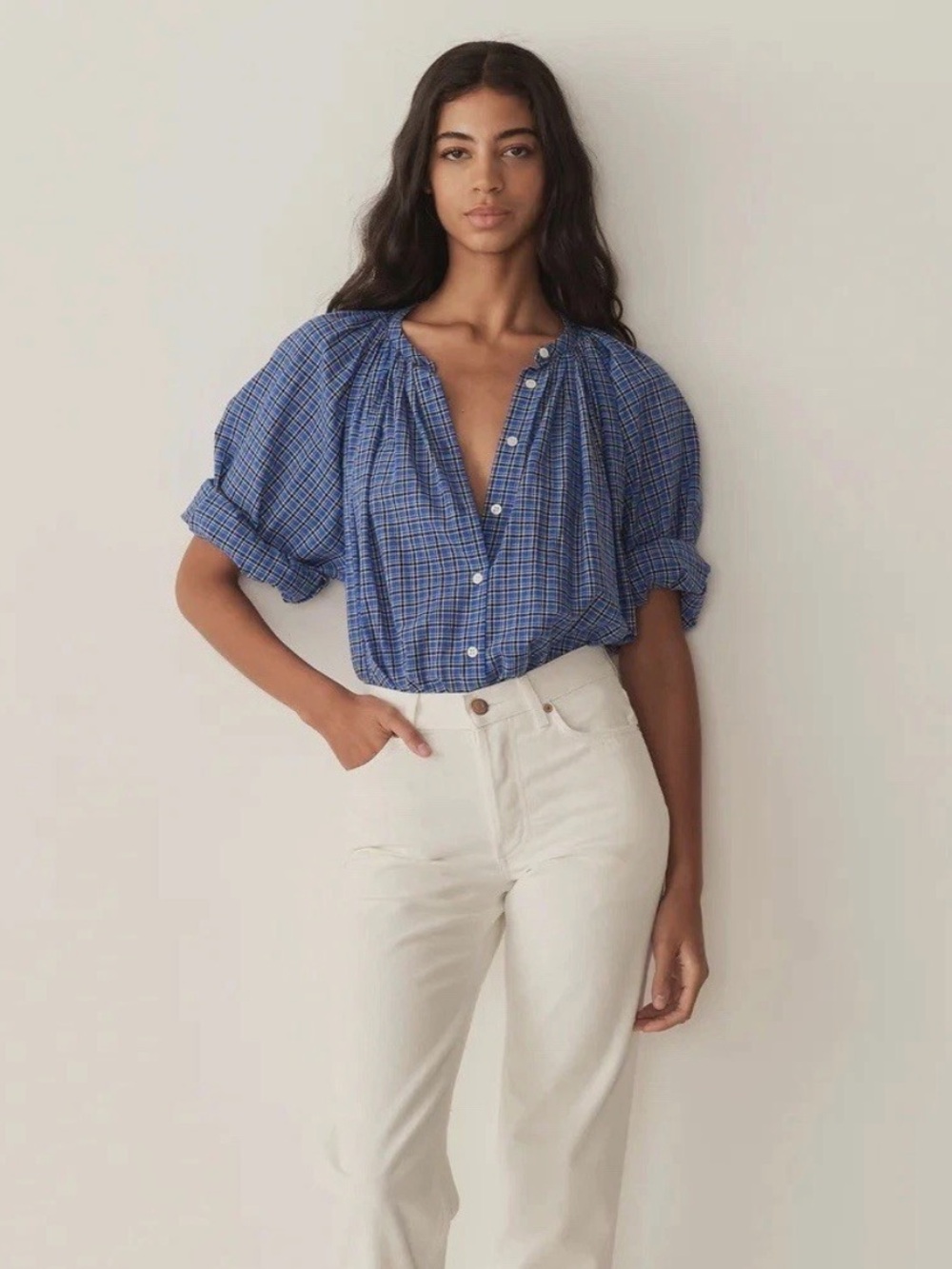 Doen jonie top - cassis check